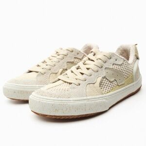Zara rustic off white and cream patchwork casual sneakers EUC (as new)